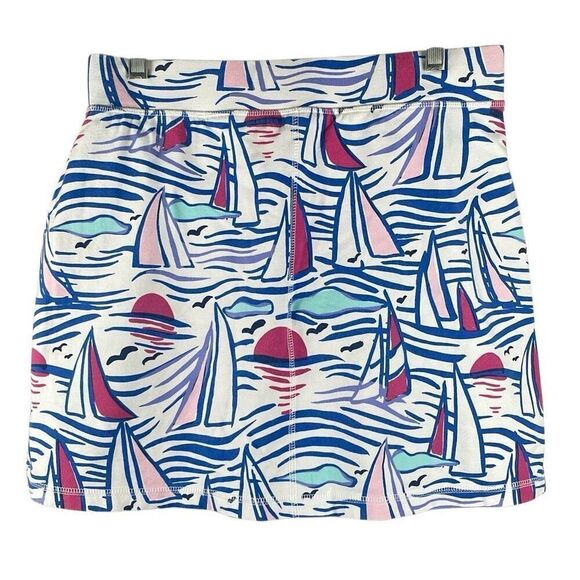 Talbots Nautical Sailboat Print Skort S - Picture 2 of 10